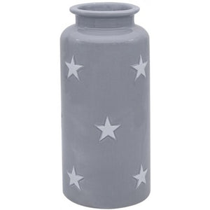 Small Grey Ceramic Vase with Multi Stars