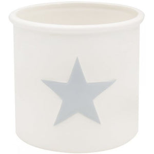 Large Ceramic White Star Plant Pot
