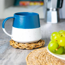 Load image into Gallery viewer, Ceramic Dipped Flecked Belly Mug - 370ml - Navy
