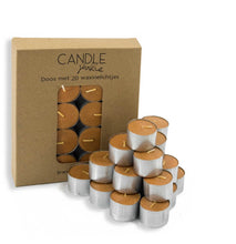 Load image into Gallery viewer, Box of 20 tea-light candles-mustard