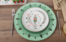 Load image into Gallery viewer, Shiny Green Trivet with Fir
Tree Decor plate