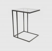Load image into Gallery viewer, Sofa Sidetable Black Metal/Glass