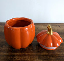 Load image into Gallery viewer, Ceramic Pumpkin Jar with Lid 13cm