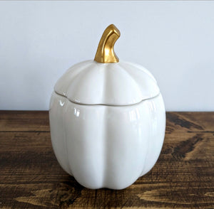 Ceramic Pumpkin Jar with Lid 13cm