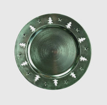 Load image into Gallery viewer, Shiny Green Trivet with Fir
Tree Decor plate