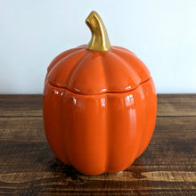 Load image into Gallery viewer, Ceramic Pumpkin Jar with Lid 13cm