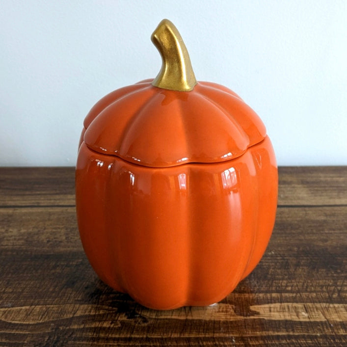 Ceramic Pumpkin Jar with Lid 13cm