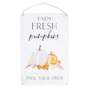 Farm Fresh Pumpkin Metal Sign 30cm
