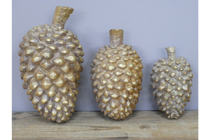 Set Of Three Pinecones