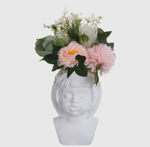 Girl's Head Vase with Headband