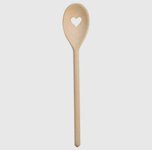 Load image into Gallery viewer, 30cm Beech Wooden Heart Spoon - Brown