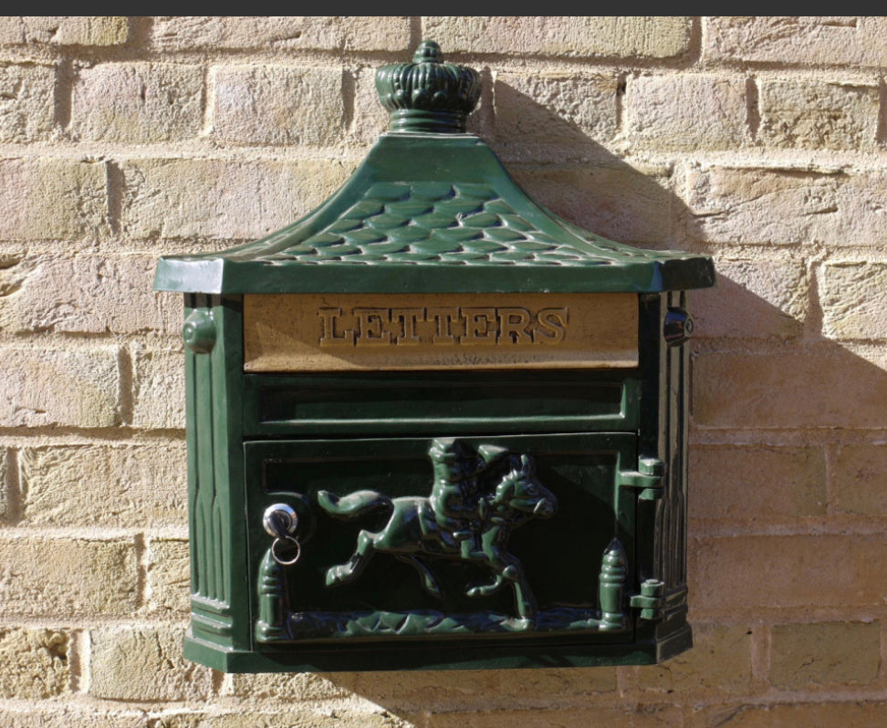 Aluminium Wall Post Box Green