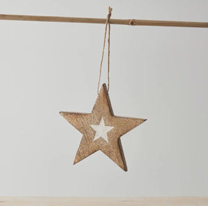Star Hanging Decoration with Whitewash
Star