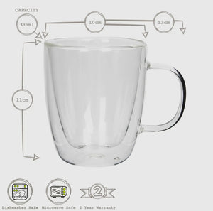 386ml Double-Walled Glass Coffee Cup
