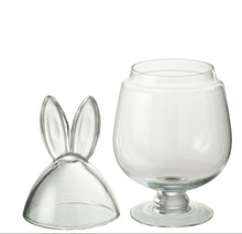 Load image into Gallery viewer, Large Glass Stand Bunny Jar