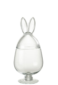 Large Glass Stand Bunny Jar