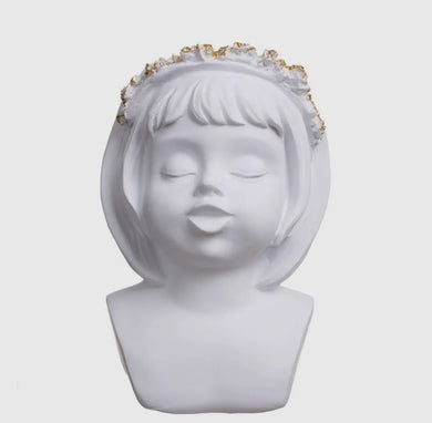 Girl's Head Vase with Headband
