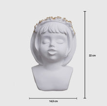 Load image into Gallery viewer, Girl&#39;s Head Vase with Headband