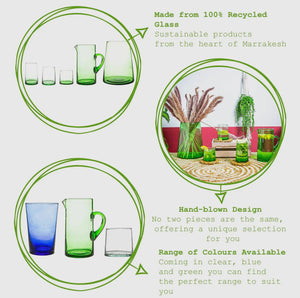 Merzouga Recycled Tumbler Glass - 200ml - Green
