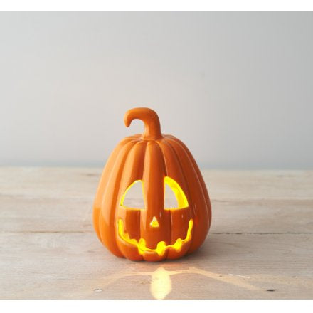 Orange Carved Lantern, 10cm