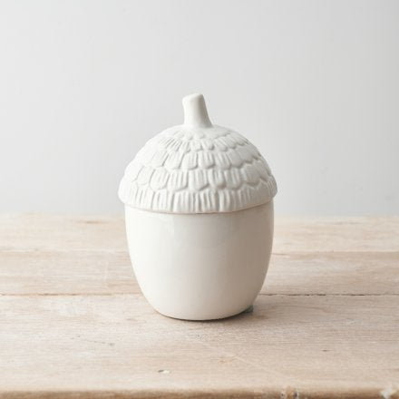 White Acorn Pot