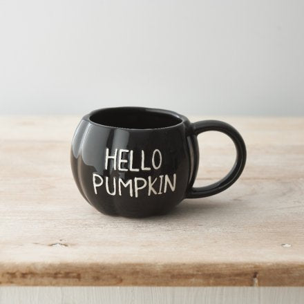 Black Hello Pumpkin Mug