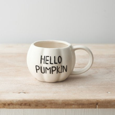White Hello Pumpkin Mug