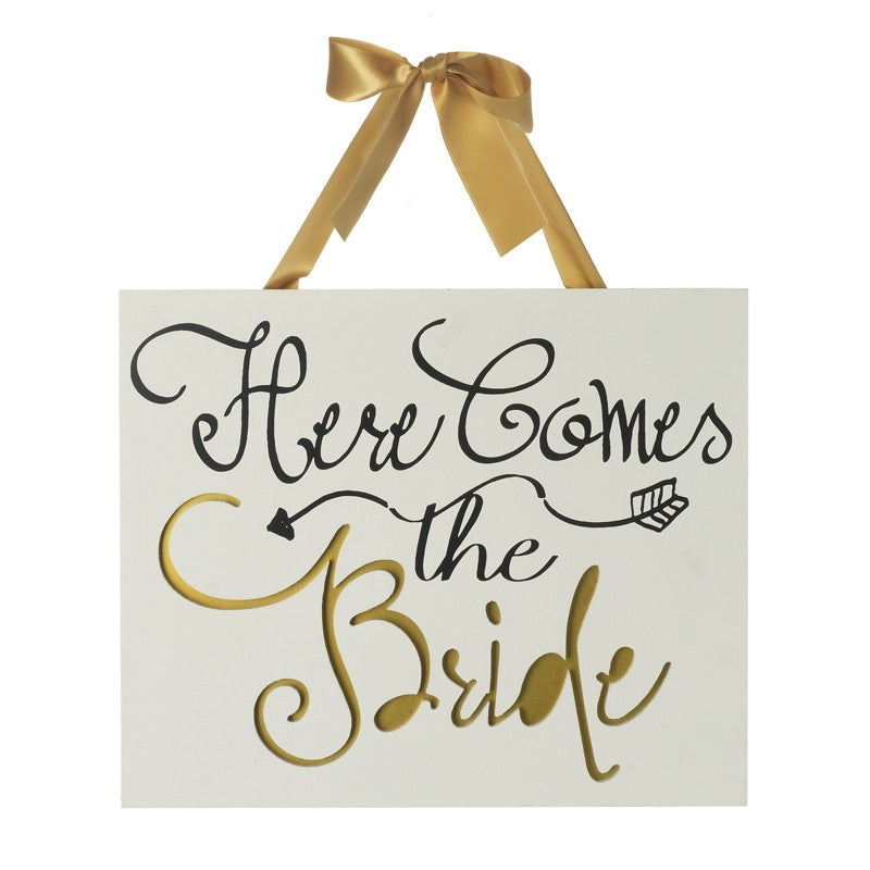 Here Comes The Bride Hanging Plaque