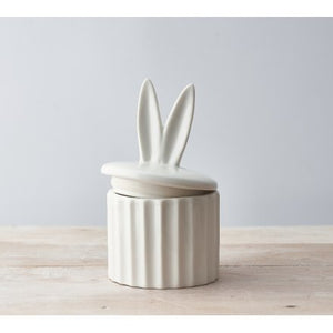 Ceramic Bunny Ears White Storage Pot, 16.5cm