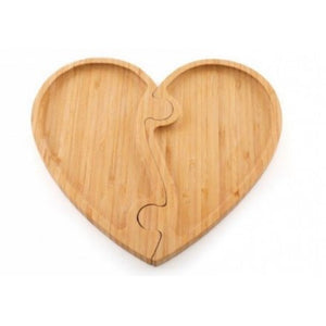 Heart Tray In Bamboo, 24.5x26.7