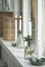 Load image into Gallery viewer, Dinner candle flat holder -green