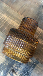 Glass reversible candle holder narrow base
