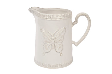 WHITE BUTTERFLY JUG