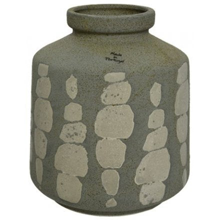 Two Tone Patterned Vase, 17cm