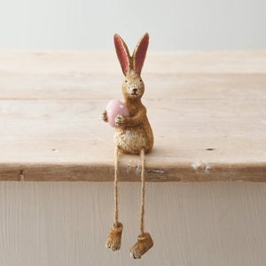 Sitting Rabbit W/pink Dotty Egg, 18cm