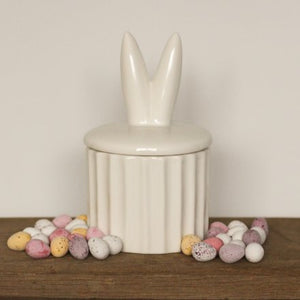 Ceramic Bunny Ears White Storage Pot, 16.5cm