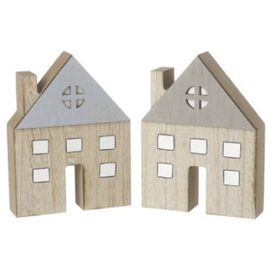 Grey Roof Wooden House Mix, 13.5cm
