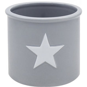 Stunning and chic grey ceramic plant pot complete with star decal.