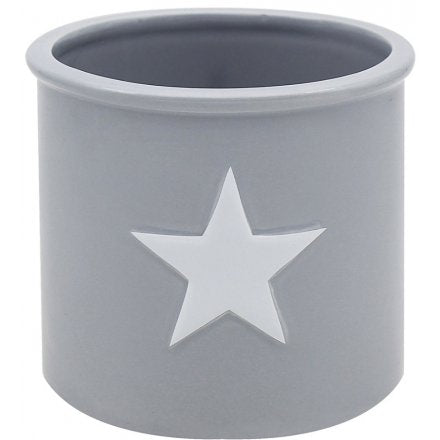 Stunning and chic grey ceramic plant pot complete with star decal.
