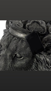 Large Antique black Lion planter