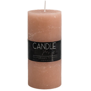 Rustic Stump Candle -soft pink