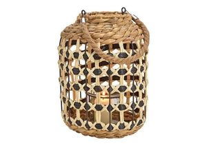 Lantern with corn husk glass