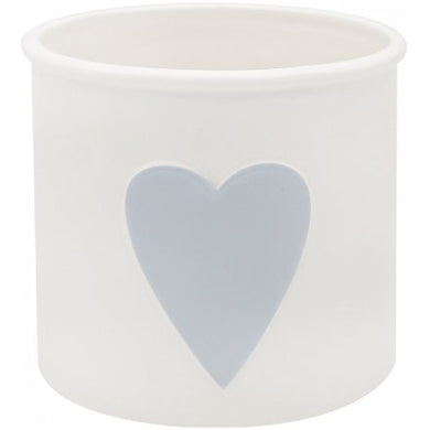 Large Ceramic White Heart Plant Pot