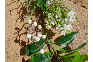 White flower garland