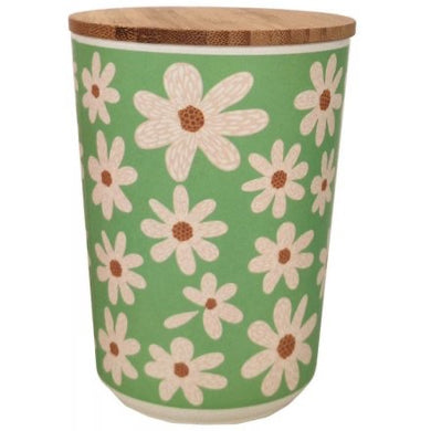 Daisy Print Bamboo Storage Pot, 14cm