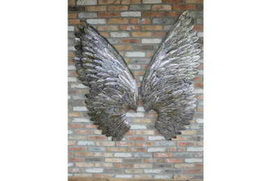 Giant Silver Angel Wings