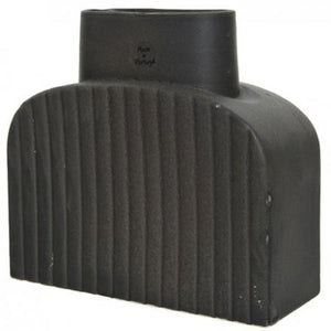 Black Ribbed Vase, 18.5cm