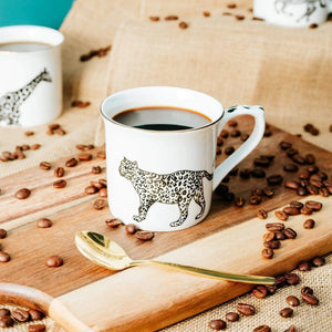 Cheetah 11oz Mug with Gold Rim