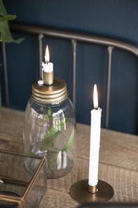 Candle holder with Brass top
