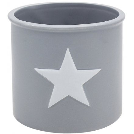 Large Ceramic Grey Star Plant Pot